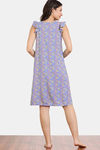 Zivame Floral Pop Woven Knee Length Nightdress - Dutch Canal — thumbnail 4
